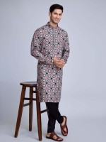 Grey Rayon Readymade Kurta